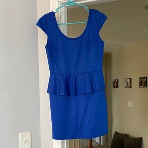 Blue Cap Sleeve Dress